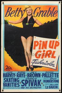 1w643 PIN UP GIRL 1sh '44 Joe E. Brown, Martha Raye, sexy full-length Betty Grable & her legs!