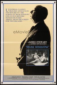 1w663 REAR WINDOW 1sh R83 Alfred Hitchcock, voyeur Jimmy Stewart & sexy Grace Kelly!