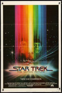 1w766 STAR TREK advance 1sh '79 cool art of William Shatner & Leonard Nimoy by Bob Peak!