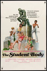 1w787 STUDENT BODY 1sh '76 Warren Stevens, Jillian Kesner, sexy campus experiment!