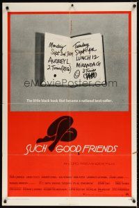 1w794 SUCH GOOD FRIENDS 1sh '72 Otto Preminger, image of little black book, Saul Bass art!