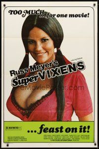 1w808 SUPER VIXENS 1sh '75 Russ Meyer, super sexy Shari Eubank is TOO MUCH for one movie!