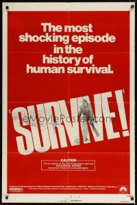 1w815 SURVIVE 1sh '76 Rene Cardona's Supervivientes de los Andes, true cannibalism story!