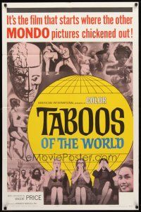 1w832 TABOOS OF THE WORLD 1sh '65 I Tabu, AIP, Vincent Price, wild image of shocked audience!
