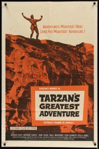1w844 TARZAN'S GREATEST ADVENTURE 1sh '59 hero Gordon Scott lives his mightiest adventure!