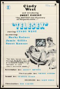 1w848 TELESEX 1sh '70s Sweet Kansas, the hottest new disovery on the porno scene, sexy artwork!