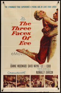 1w873 THREE FACES OF EVE 1sh '57 David Wayne, Joanne Woodward has multiple personalities!