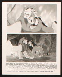 1x218 LION KING presskit w/ 4 stills '94 classic Disney cartoon set in Africa, cool image of Mufasa