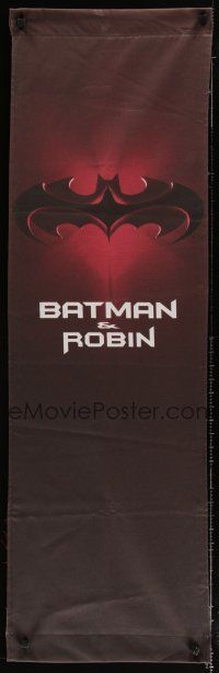 1y015 BATMAN & ROBIN double-sided 15x48 cloth banner '97 Joel Schumacher, great image!