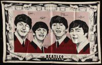 1y016 BEATLES 20x31 Irish linen banner '60s cool images of Paul, John, George & Ringo!