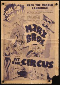 1y146 AT THE CIRCUS herald '39 wonderful artwork of the Marx Brothers by Al Hirschfeld!