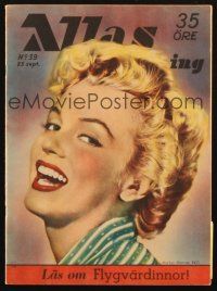 1y042 ALLAS VECKOTIDNING Swedish magazine September 25, 1953 great portrait of Marilyn Monroe!