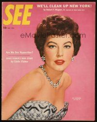 1y028 SEE magazine May 1954 sexy Ava Gardner on the cover, are we sex hypocrites!