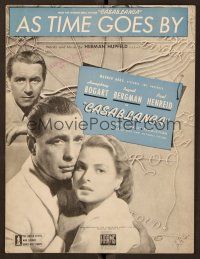 1y044 CASABLANCA sheet music '42 Humphrey Bogart, Ingrid Bergman, classic As Time Goes By!