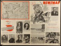 1y011 NEWSMAP vol IV no 8 35x47 WWII war poster '45 great images & information about war efforts!