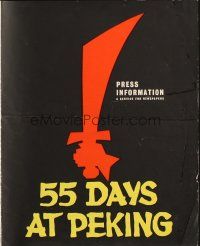 1y426 55 DAYS AT PEKING English promo brochure '63 Charlton Heston, Ava Gardner, David Niven