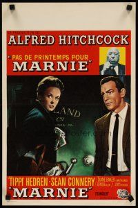 1z650 MARNIE Belgian '64 different art of Sean Connery & Tippi Hedren, Alfred Hitchcock