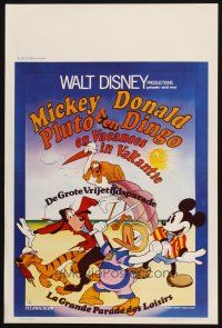 1z652 MICKEY DONALD PLUTO ET EN DINGO EN VACANCES Belgian '80 Goofy, Donald Duck, Mickey Mouse!
