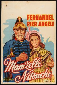 1z655 MLLE. NITOUCHE Belgian '54 different artwork of Fernandel & pretty Pier Angeli by Wik!