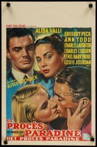 1z674 PARADINE CASE Belgian R62 Alfred Hitchcock, Gregory Peck, Ann Todd, Valli!