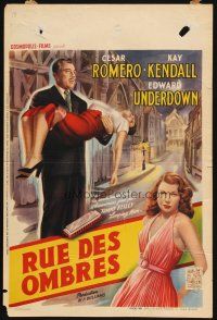 1z726 STREET OF SHADOWS Belgian '53 art of sexy bad girl Simone Silva & Cesar Romero!