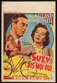 1z756 WOMAN OF DISTINCTION Belgian '51 Ray Milland close up & sexy Rosalind Russell on bicycle!