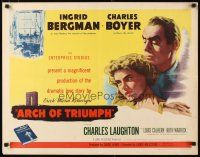 1z019 ARCH OF TRIUMPH style B 1/2sh '47 Ingrid Bergman, Charles Boyer, Erich Maria Remarque novel!
