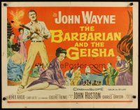 1z026 BARBARIAN & THE GEISHA 1/2sh '58 John Huston, art of John Wayne with torch & Eiko Ando!