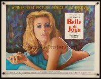 1z033 BELLE DE JOUR 1/2sh '68 Luis Bunuel, close up of sexy half-dressed Catherine Deneuve!
