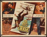 1z038 BIG CHASE 1/2sh '54 art of Glenn Langan falling from helicopter, plus crazed Lon Chaney Jr!