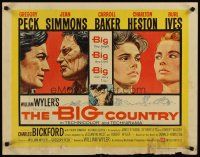 1z041 BIG COUNTRY style B 1/2sh '58 Gregory Peck, Charlton Heston, William Wyler classic!