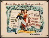 1z069 CAPTAIN HORATIO HORNBLOWER 1/2sh '51 Gregory Peck with sword & pretty Virginia Mayo!