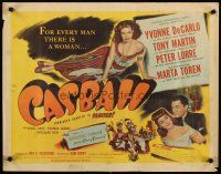 1z076 CASBAH style A 1/2sh '48 sexy Yvonne De Carlo laying on floor & with Tony Martin!