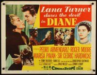 1z117 DIANE style B 1/2sh '56 Roger Moore, sexy Lana Turner dares the devil!