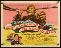 1z222 KENTUCKIAN style A 1/2sh '55 art of star & director Burt Lancaster w/gun!