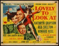 1z261 LOVELY TO LOOK AT style B 1/2sh '52 sexy full-length Ann Miller, wacky Red Skelton, Keel