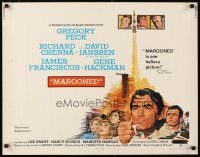 1z275 MAROONED 1/2sh '69 Gregory Peck & Gene Hackman, great Terpning cast & rocket art!