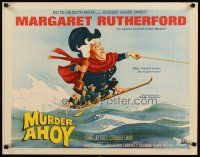 1z299 MURDER AHOY 1/2sh '64 art of Margaret Rutherford as Agatha Christie's Miss Marple!