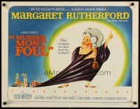 1z301 MURDER MOST FOUL 1/2sh '64 art of Margaret Rutherford, written by Agatha Christie!