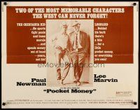 1z341 POCKET MONEY 1/2sh '72 great full-length image of Paul Newman & Lee Marvin!