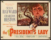1z345 PRESIDENT'S LADY 1/2sh '53 art of adulteress Susan Hayward & Charlton Heston!