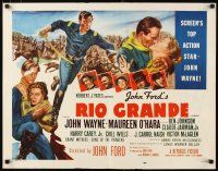 1z369 RIO GRANDE 1/2sh R56 artwork of John Wayne & Maureen O'Hara, directed by John Ford!