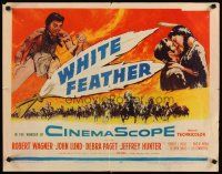 1z491 WHITE FEATHER 1/2sh '55 art of Robert Wagner & Native American Debra Paget!