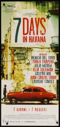1z762 7 DAYS IN HAVANA Italian locandina '12 Josh Hutcherson, cool image of vintage car!