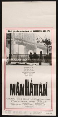 1z856 MANHATTAN Italian locandina '79 classic image of Woody Allen & Diane Keaton by bridge!