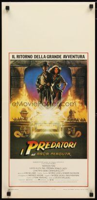 1z885 RAIDERS OF THE LOST ARK Italian locandina 1981 great art of adventurers Ford & Allen by Drew!
