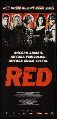 1z886 RED Italian locandina '10 Bruce Willis, Morgan Freeman, John Malkovich!