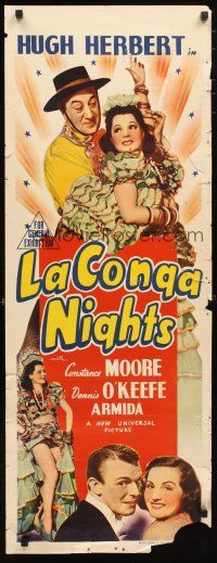 2a011 LA CONGA NIGHTS long Aust daybill '40 Constance Moore, Dennis O'Keefe + Hugh Herbert!