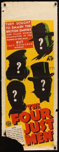 2a022 SECRET 4 long Aust daybill '39 Edgar Wallace English mystery, Tyler art of mystery men!