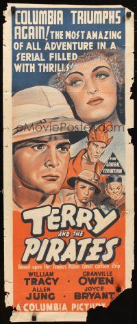 2a024 TERRY & THE PIRATES long Aust daybill '40 serial, favorite newspaper feature hits the screen!
